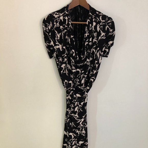 French Connection - Cowl Neck Black and White Dress - Picture 1 of 4